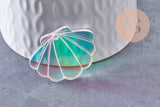 Pendentif coquillage acrylique 25/27.5mm, x2 (G10274)