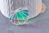 Pendentif coquillage acrylique 25/27.5mm, x2 (G10274)