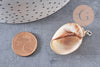 Pendentif coquillage argenté, coquillage naturel,création bijoux, coquillage bijou,coquillage argent, x1,26-38mm-G2311