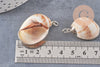 Pendentif coquillage argenté, coquillage naturel,création bijoux, coquillage bijou,coquillage argent, x1,26-38mm-G2311
