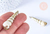 Pendentif coquillage blanc spirale doré 36-67mm, Pendentif coquillage pour création bijoux, x1 G7311