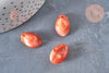 Pendentif coquillage cauri acrylique orange marbré 19mm, x10 (G1232)