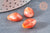 Pendentif coquillage cauri acrylique orange marbré 19mm, x10 (G1232)