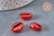 Pendentif coquillage cauri rouge, coquillage naturel,cauri métallisé,coquillage bijou,20mm, x5 (G0783)