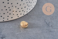 Pendentif coquillage doré 14K, coquillage or,création bijoux,14mm, x2 (G1984)