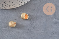 Pendentif coquillage doré 14K, coquillage or,création bijoux,14mm, x2 (G1984)