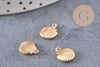 Pendentif coquillage doré 18K, coquillage doré,dorure 18 carats,pendentif doré,coquillage or,création bijoux, 11mm x2 (G3559)