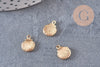 Pendentif coquillage doré 18K, coquillage doré,dorure 18 carats,pendentif doré,coquillage or,création bijoux, 11mm x2 (G3559)