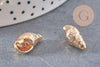 Pendentif coquillage doré 18K, coquillage doré,dorure 18carats,pendentif doré,coquillage or,création bijoux, x 2, 16.5mm G3584