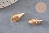 Pendentif coquillage doré 18K, coquillage doré,dorure 18carats,pendentif doré,coquillage or,création bijoux, x 2, 16.5mm G3584
