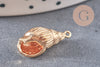 Pendentif coquillage laiton doré 18K 20.5mm, x2 (G6888)
