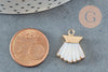 Pendentif coquillage nacre blanche naturelle doré 18mm, x1 (G0643)