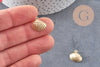 Pendentif coquillage naturel doré 18K 14.5mm x 2 (G0005)