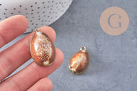 Pendentif coquillage naturel doré, pendentif doré, création bijoux, coquillage Conch bijou, coquillage naturel, 28mm (G0878)