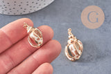 Pendentif coquillage naturel spirale doré, x1 (G2201)