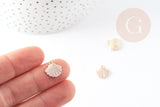 Pendentif coquillage zamac doré 18k rose 13mm, pendentif création bijoux, x1 (G4363)