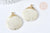 Pendentif coquillage zamac doré patiné blanc 35,5mm, x1 G7439