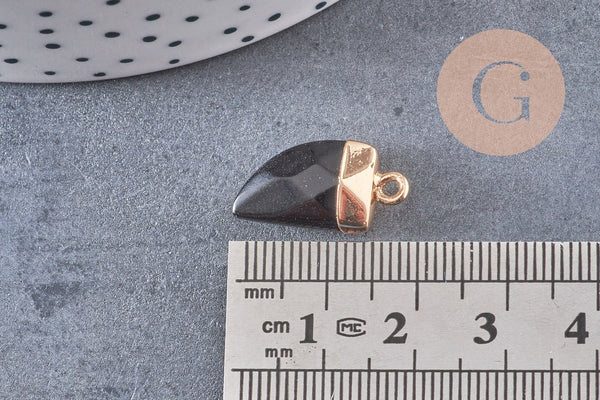 Pendentif corne jade noir,pendentif bijoux, jade naturelle, pendentif jade,21mm, x1 (G0079)