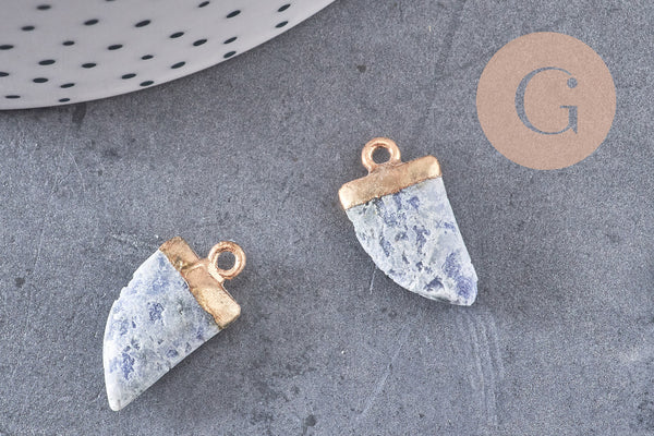 Pendentif corne sodalite bleue,pendentif bijoux, pendentif pierre, sodalite naturelle,21mm, x1 (G2705)