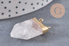 Pendentif cristal hexagone, pendentif bijoux,pendentif pierre,quartz transparent naturel,28mm x1 (G2485)