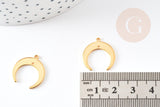 Pendentif croissant lune laiton doré 18k 19mm,Pendentif Lune doré x1 G0003