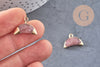 Pendentif croissant lune quartz fraise doré,lune quartz,pendentif pierre,quartz fraise naturel,18mm x1 (G0829)