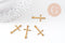 Pendentif croix laiton brut 25mm, x10 (G1503)
