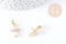 Pendentif croix laiton doré 18k zircons blancs transparents 17mm, création bijoux porte bonheur en zircon, x1 (G8968)
