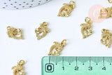 Pendentif dauphin zamac doré 15.5mm,x 5 (G5676)