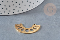 Pendentif demi-cercle géométrique acier 201 inoxydable dore 32mm ,breloque acier inoxydable doré pour création bijoux, x1 G5731
