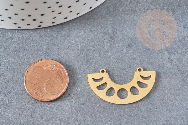 Pendentif demi-cercle géométrique acier 201 inoxydable dore 32mm ,breloque acier inoxydable doré pour création bijoux, x1 G5731