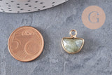 Pendentif demi-cercle labradorite, pendentif bijoux, pendentif pierre,labradorite naturelle,pendentif pierre ,13.5mm, x1-G1085