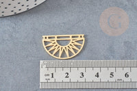 Pendentif demi-cercle soleil acier doré 17.5mm, breloque acier inoxydable doré, pendentif sans nickel, x1 G6128