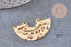 Pendentif demi-cercle texturé laiton doré 18K 20mm, un pendentif doré pour création bijoux, x1 (G6261)