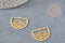 Pendentif demi-cercle vagues acier 201 inoxydable doré 24mm, création bijoux japon, x1 G6121