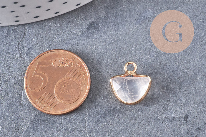 Pendentif demi cristal de roche,pendentif bijoux, pendentif pierre,quartz transparent naturel,pendentif quartz,13.5m, x1, G2339