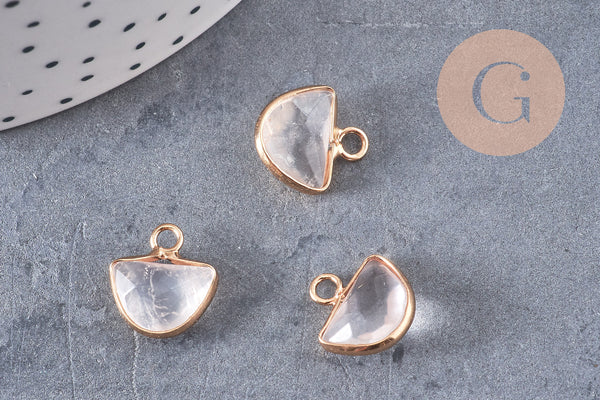 Pendentif demi cristal de roche,pendentif bijoux, pendentif pierre,quartz transparent naturel,pendentif quartz,13.5m, x1, G2339