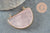 Pendentif demi-lune quartz rose naturel laiton doré 32mm,création bijoux litothérapie, x1 G0740