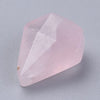 Pendentif diamant quartz rose naturel 21mm, x1 (G6277)