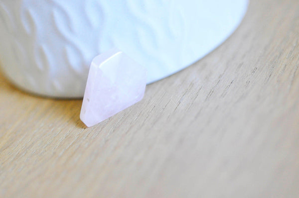 Pendentif diamant quartz rose naturel 21mm, x1 (G6277)