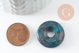 Pendentif donut Quartz vert naturel teinté 25mm, x1 (G3984)