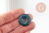 Pendentif donut Quartz vert naturel teinté 25mm, x1 (G3984)