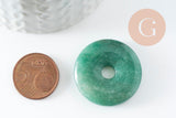 Pendentif donut aventurine verte,pendentif aventurine, aventurine verte naturelle, pendentif pierre cercle,28-30mm, x1 (G2191)