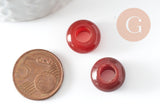 Pendentif donut cornaline naturelle 14mm, x2 (G3413)