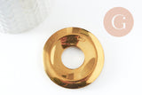 Pendentif donut hématite dorée de synthèse, x1 (G3680)