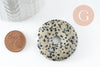 Pendentif donut jaspe dalmatien naturel 40mm, x1 (G2464)