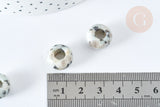 Pendentif donut perle rondelle jaspe sésame création bijoux 14mm, création bijoux pierre, x 2 (G7560)