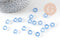 Pendentif donut verre bleu 10x3mm, x 10 (3.3g) (G3668)