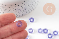Pendentif donut verre violet 10mm, x10 (3.3g) (G3507)