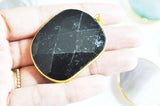Pendentif doré agate colorée naturelle35-56mm, x1 G1591